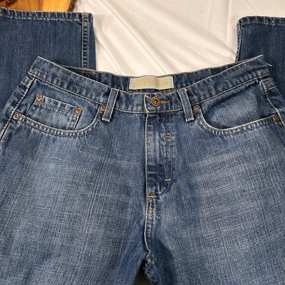 Wrangler Men's Loose‎ Straight Fit Blue Jeans Size 32x30